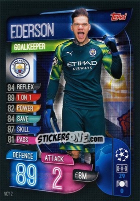 Sticker Ederson - UEFA Champions League 2019-2020. Match Attax. Spain/Portugal n. MCY2 - Topps