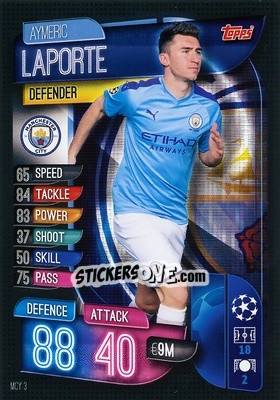 Sticker Aymeric Laporte - UEFA Champions League 2019-2020. Match Attax. Spain/Portugal n. MCY3 - Topps