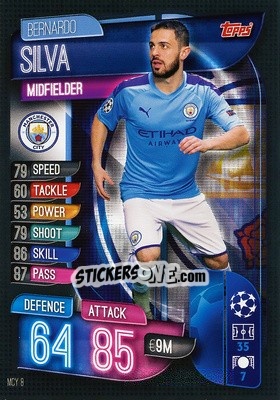 Sticker Bernardo Silva - UEFA Champions League 2019-2020. Match Attax. Spain/Portugal n. MCY8 - Topps
