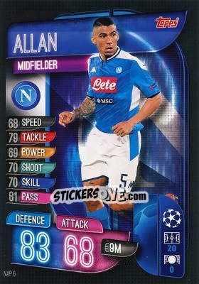Sticker Allan - UEFA Champions League 2019-2020. Match Attax. Spain/Portugal n. NAP6 - Topps