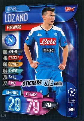 Sticker Hirving Lozano - UEFA Champions League 2019-2020. Match Attax. Spain/Portugal n. NAP8 - Topps
