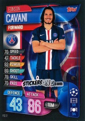 Sticker Edinson Cavani - UEFA Champions League 2019-2020. Match Attax. Spain/Portugal n. PSG12 - Topps
