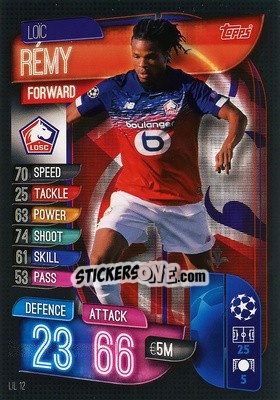 Sticker Loïc Rémy - UEFA Champions League 2019-2020. Match Attax. Spain/Portugal - Topps