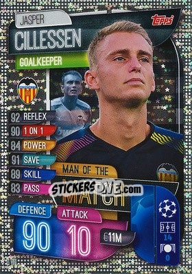 Sticker Jasper Cillessen - UEFA Champions League 2019-2020. Match Attax. Spain/Portugal n. M-VAL - Topps
