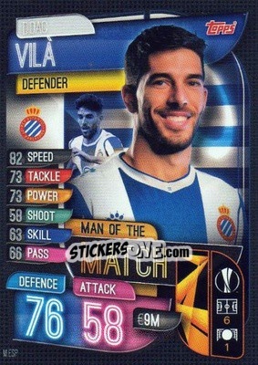 Cromo Dídac Vila - UEFA Champions League 2019-2020. Match Attax. Spain/Portugal - Topps