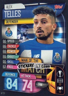 Sticker Alex Telles - UEFA Champions League 2019-2020. Match Attax. Spain/Portugal n. M-POR - Topps