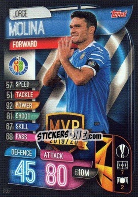 Sticker Jorge Molina - UEFA Champions League 2019-2020. Match Attax. Spain/Portugal n. C-GET - Topps