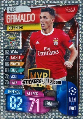 Sticker Alex Grimaldo - UEFA Champions League 2019-2020. Match Attax. Spain/Portugal - Topps