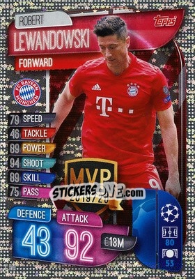 Sticker Robert Lewandowski - UEFA Champions League 2019-2020. Match Attax. Spain/Portugal n. C-BAY - Topps