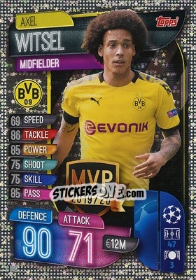 Sticker Axel Witsel - UEFA Champions League 2019-2020. Match Attax. Spain/Portugal - Topps