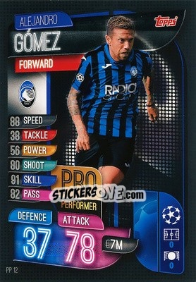 Sticker Alejandro Gómez - UEFA Champions League 2019-2020. Match Attax. Spain/Portugal n. PP12 - Topps