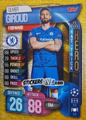 Cromo Olivier Giroud - UEFA Champions League 2019-2020. Match Attax. Spain/Portugal - Topps