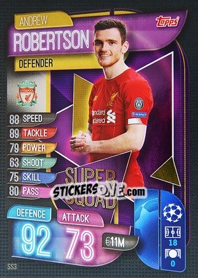 Sticker Andrew Robertson - UEFA Champions League 2019-2020. Match Attax. Spain/Portugal - Topps