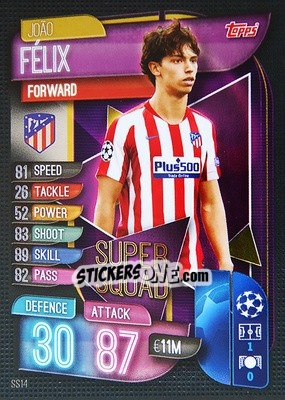 Cromo João Félix - UEFA Champions League 2019-2020. Match Attax. Spain/Portugal - Topps