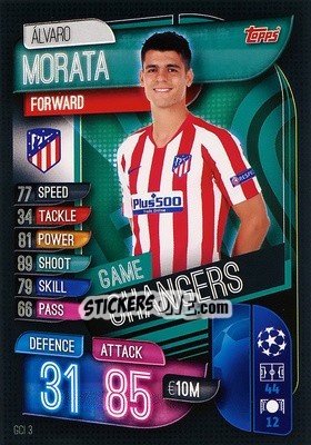 Sticker Alvaro Morata - UEFA Champions League 2019-2020. Match Attax. Spain/Portugal n. GCI3 - Topps