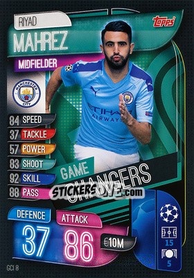 Sticker Riyad Mahrez - UEFA Champions League 2019-2020. Match Attax. Spain/Portugal n. GCI8 - Topps
