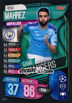 Sticker Riyad Mahrez - UEFA Champions League 2019-2020. Match Attax. Spain/Portugal - Topps