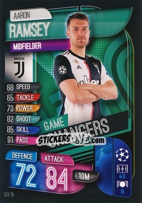 Sticker Aaron Ramsey - UEFA Champions League 2019-2020. Match Attax. Spain/Portugal n. GCI15 - Topps