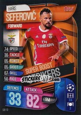 Figurina Haris Seferovic - UEFA Champions League 2019-2020. Match Attax. Spain/Portugal - Topps