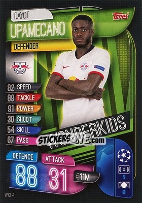 Sticker Dayot Upamecano - UEFA Champions League 2019-2020. Match Attax. Spain/Portugal n. WKI4 - Topps