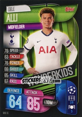 Sticker Dele Alli - UEFA Champions League 2019-2020. Match Attax. Spain/Portugal n. WKI6 - Topps