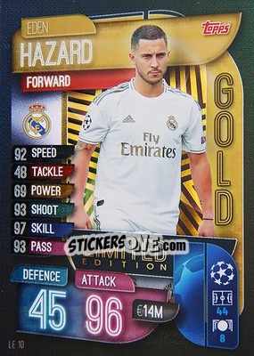 Sticker Eden Hazard - UEFA Champions League 2019-2020. Match Attax. Spain/Portugal n. LE10 - Topps