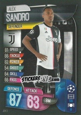 Sticker Alex Sandro - UEFA Champions League 2019-2020. Match Attax. Italy n. JUV3 - Topps