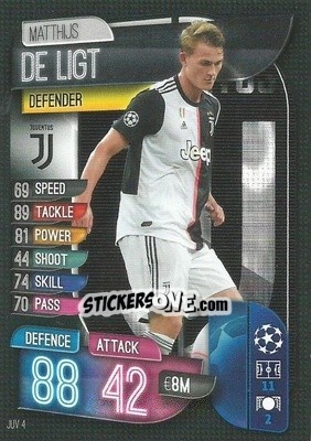 Sticker Matthijs De Ligt - UEFA Champions League 2019-2020. Match Attax. Italy n. JUV4 - Topps