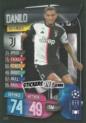 Sticker Danilo - UEFA Champions League 2019-2020. Match Attax. Italy n. JUV6 - Topps