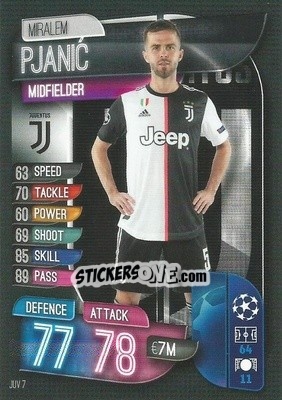 Sticker Miralem Pjanic - UEFA Champions League 2019-2020. Match Attax. Italy n. JUV7 - Topps
