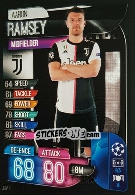 Sticker Aaron Ramsey - UEFA Champions League 2019-2020. Match Attax. Italy n. JUV8 - Topps