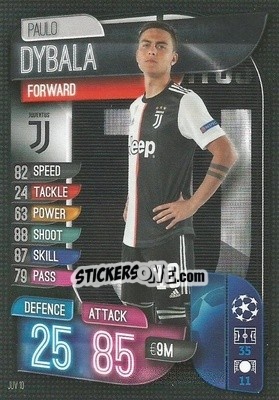 Sticker Paulo Dybala - UEFA Champions League 2019-2020. Match Attax. Italy n. JUV10 - Topps