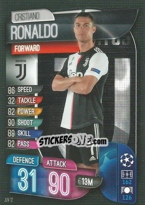 Sticker Cristiano Ronaldo - UEFA Champions League 2019-2020. Match Attax. Italy n. JUV12 - Topps