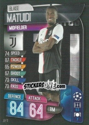 Sticker Blaise Matuidi - UEFA Champions League 2019-2020. Match Attax. Italy n. JUV13 - Topps