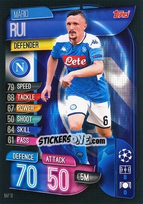 Sticker Mário Rui - UEFA Champions League 2019-2020. Match Attax. Italy - Topps