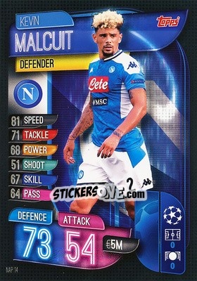 Sticker Kévin Malcuit - UEFA Champions League 2019-2020. Match Attax. Italy n. NAP14 - Topps
