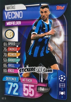 Sticker Matias Vecino - UEFA Champions League 2019-2020. Match Attax. Italy n. INT9 - Topps