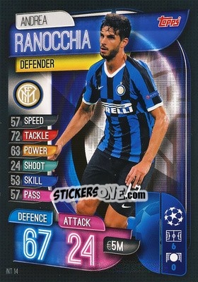 Sticker Andrea Ranocchia - UEFA Champions League 2019-2020. Match Attax. Italy n. INT14 - Topps