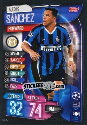 Sticker Alexis Sánchez - UEFA Champions League 2019-2020. Match Attax. Italy n. INT15 - Topps