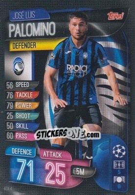 Sticker José Luis Palomino - UEFA Champions League 2019-2020. Match Attax. Italy n. ATA4 - Topps