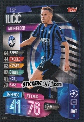 Sticker Josip Ilicic - UEFA Champions League 2019-2020. Match Attax. Italy n. ATA9 - Topps
