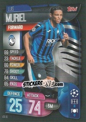 Sticker Luis Muriel - UEFA Champions League 2019-2020. Match Attax. Italy n. ATA10 - Topps