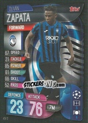 Sticker Duván Zapata - UEFA Champions League 2019-2020. Match Attax. Italy n. ATA12 - Topps
