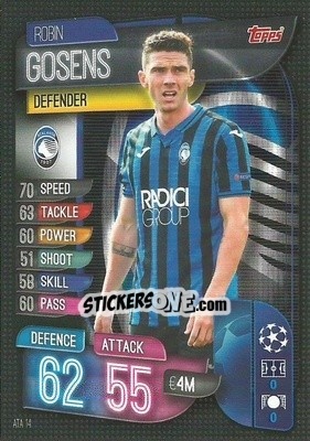 Sticker Robin Gosens - UEFA Champions League 2019-2020. Match Attax. Italy n. ATA14 - Topps