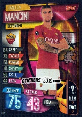 Sticker Gianluca Mancini - UEFA Champions League 2019-2020. Match Attax. Italy n. ROM4 - Topps