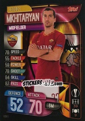 Sticker Henrikh Mkhitaryan - UEFA Champions League 2019-2020. Match Attax. Italy n. ROM6 - Topps
