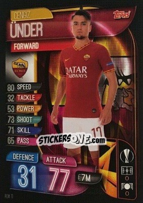 Sticker Cengiz Ünder - UEFA Champions League 2019-2020. Match Attax. Italy n. ROM10 - Topps