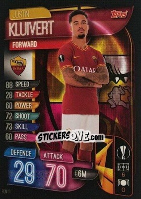 Sticker Justin Kluivert - UEFA Champions League 2019-2020. Match Attax. Italy n. ROM11 - Topps