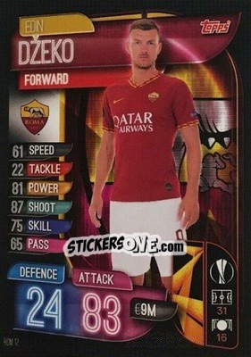 Sticker Edin Džeko - UEFA Champions League 2019-2020. Match Attax. Italy n. ROM12 - Topps
