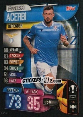 Sticker Francesco Acerbi - UEFA Champions League 2019-2020. Match Attax. Italy n. LAZ3 - Topps